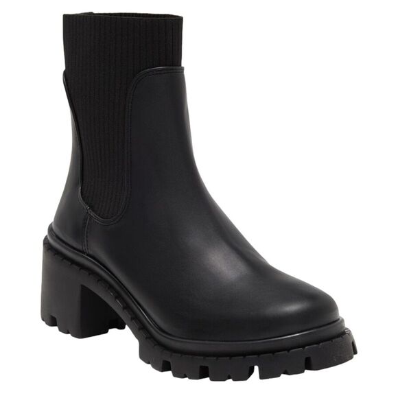 Steve Madden Zappa Lug Sole Black Pull On Chelsea Boot - Picture 1 of 9